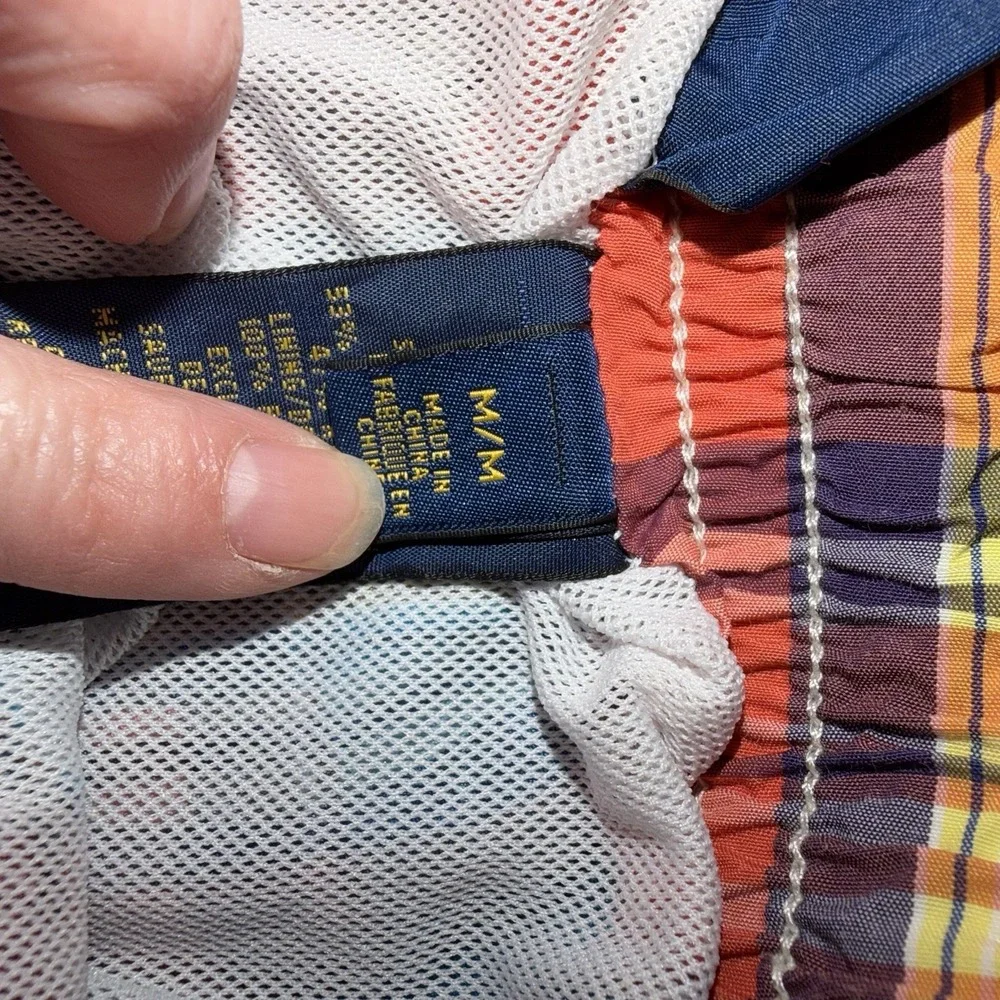 Polo Ralph Lauren Swim Trunks‎ Mens Medium Multicolor Plaid Madras Mesh Lined